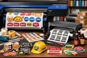 Roland TrueVIS printer printing die-cut stickers and vinyl decals for print shops and marketing agencies generating new revenue streams.